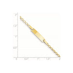 14K Polished Solid Chain/Solid Plate Fancy Link Plate Baby/Child ID Bracelet view