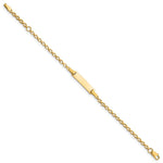 14K Polished Solid Chain/Solid Plate Fancy Link Plate Baby/Child ID Bracelet view