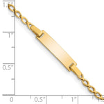 14K Polished Solid Chain/Solid Plate Fancy Link Plate Baby/Child ID Bracelet view