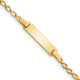 14K Polished Solid Chain/Solid Plate Fancy Link Plate Baby/Child ID Bracelet