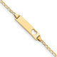 14k Polished Solid Chain/Solid Plate Flat Curb Link Cut-out Heart Plate Baby/Child ID Bracelet