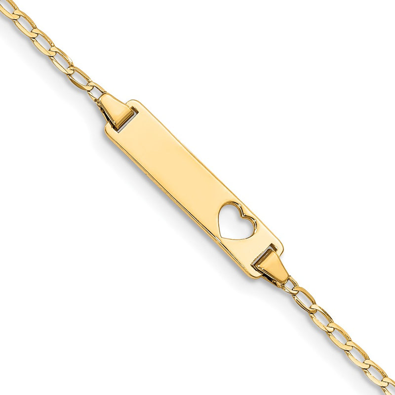14K gold curb link plate ID bracelet