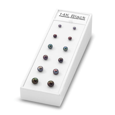14K gold pearl stud earrings
