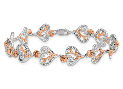 14K White/Rose Gold Bracelets Style BM10165 - Classique Jewelry Inc.