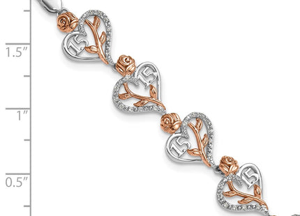 14K White/Rose Gold Bracelets Style BM10165 - Classique Jewelry Inc.