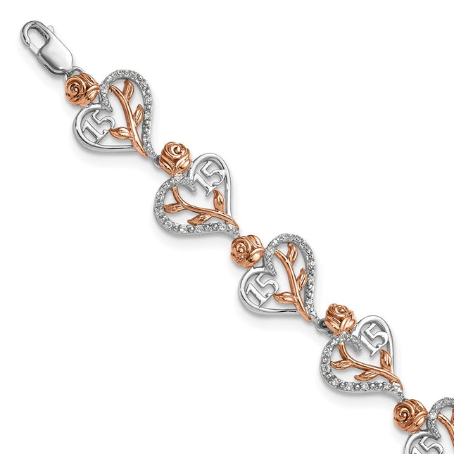 14K White/Rose Gold Bracelets Style BM10165 - Classique Jewelry Inc.