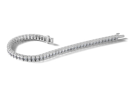 14K White Gold Polished Complete 2.6 carat Diamond Fancy Curb Link Bracelet