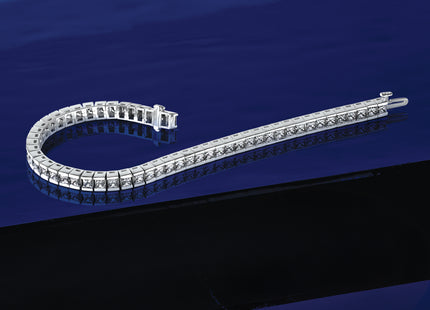 14K White Gold Polished Complete 2.6 carat Diamond Fancy Curb Link Bracelet