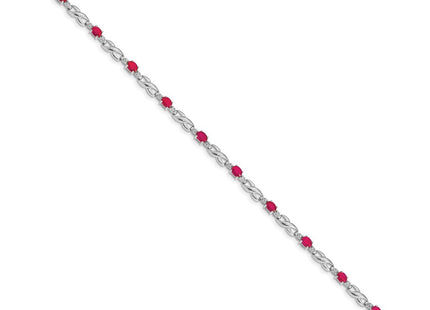 14K white gold diamond infinity bracelet, alternate view