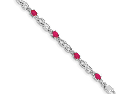 14K white gold diamond infinity bracelet