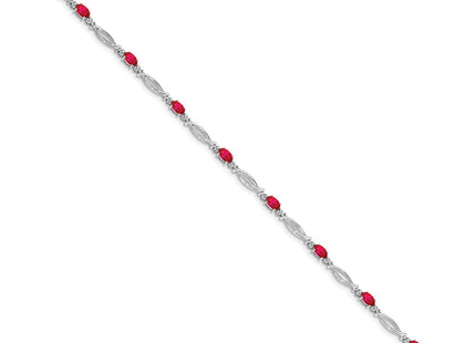 14K white gold diamond oval bracelet, alternate view