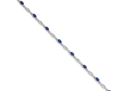14K white gold diamond oval bracelet, alternate view