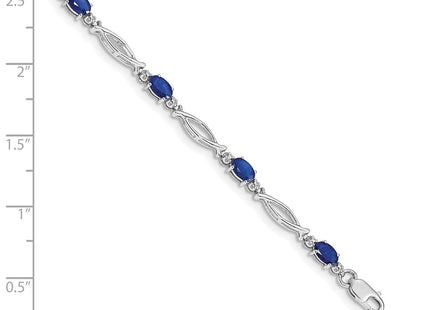 14K white gold diamond oval bracelet, further view