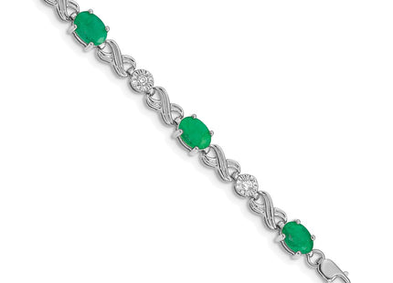 14K white gold diamond infinity bracelet