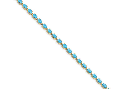 14k Complete Oval Swiss Blue Topaz Bracelet (Style BM4500-BT-Y)
