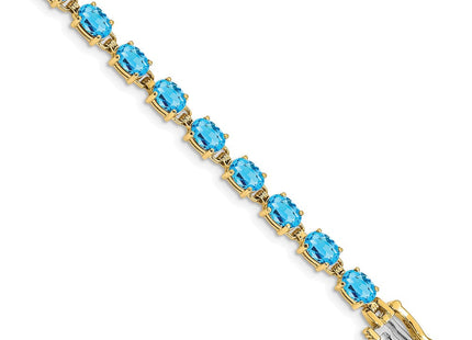 14k Complete Oval Swiss Blue Topaz Bracelet (Style BM4500-BT-Y)