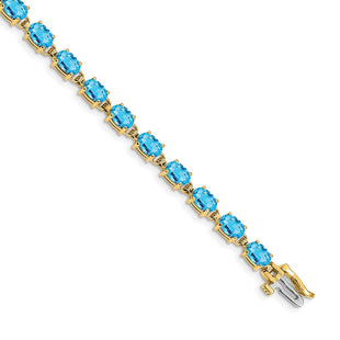 14k Complete Oval Swiss Blue Topaz Bracelet (Style BM4500-BT-Y)