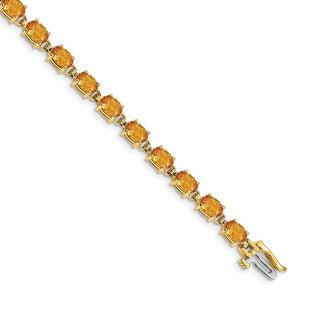 14k Complete Oval Citrine Bracelet (Style BM4500-CI-Y)
