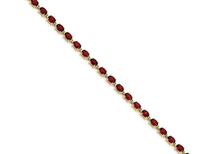 14k Complete Oval Garnet Bracelet (Style BM4500)