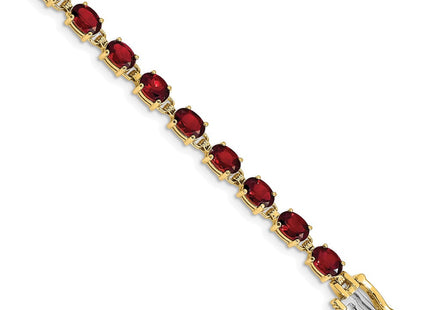 14k Complete Oval Garnet Bracelet (Style BM4500)