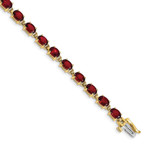 14k Complete Oval Garnet Bracelet (Style BM4500)