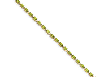 14K gold peridot oval bracelet, alternate view