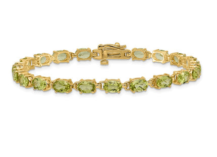 14K gold peridot oval bracelet, another view