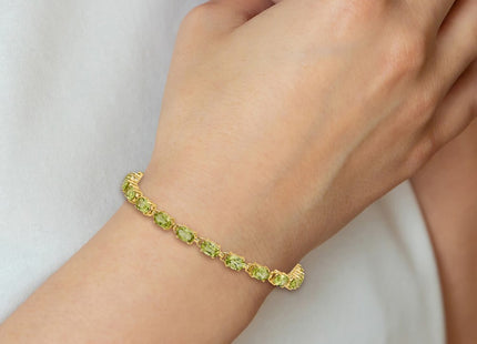14K gold peridot oval bracelet, further view