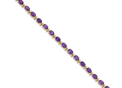 14k Complete Oval Amethyst Bracelet (Style BM4501)
