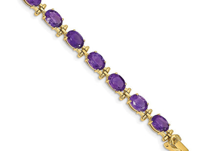 14k Complete Oval Amethyst Bracelet (Style BM4501)