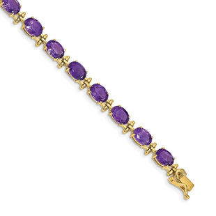 14k Complete Oval Amethyst Bracelet (Style BM4501)