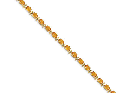 14K gold citrine oval bracelet, alternate view