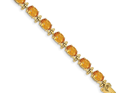 14K gold citrine oval bracelet