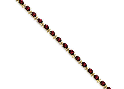 14K gold garnet oval bracelet, alternate view