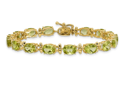 14k Complete Oval Peridot Bracelet (Style BM4501)
