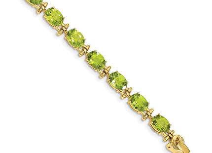 14k Complete Oval Peridot Bracelet (Style BM4501)