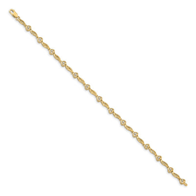 14K Complete 1/10 carat Diamond Hearts Tennis Bracelet