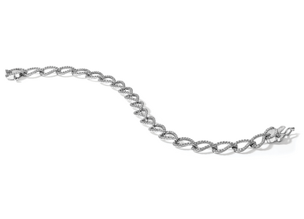 14k White Gold Complete 1 carat Diamond Fancy Link Bracelet