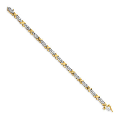 14K Two-tone Complete 1/2 carat Diamond X-design Bracelet