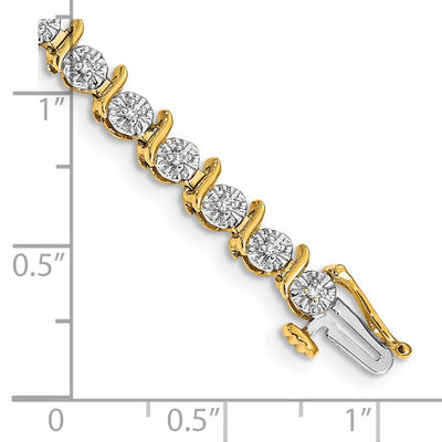 14K Complete 3/8 carat Diamond S-link Tennis Bracelet