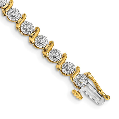 14K Complete 3/8 carat Diamond S-link Tennis Bracelet