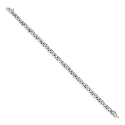 14K White Gold Complete 1 carat Diamond S-link Tennis Bracelet