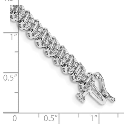 14K White Gold Complete 1 carat Diamond Tennis Bracelet