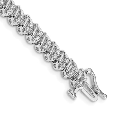 14K White Gold Complete 1 carat Diamond Tennis Bracelet