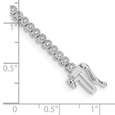 14K White Gold Complete 1/2 carat Diamond Illusion Setting Tennis Bracelet