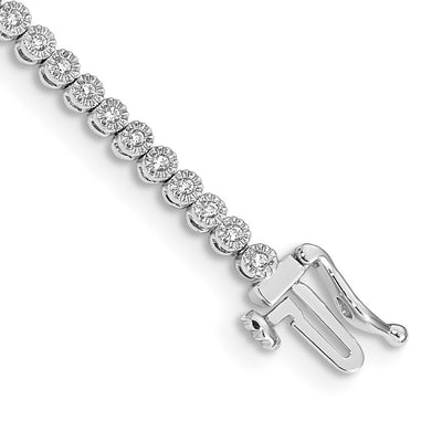 14K White Gold Complete 1/2 carat Diamond Illusion Setting Tennis Bracelet