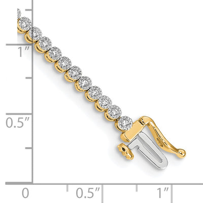 14K Complete 1/2 carat Diamond Illusion Setting Tennis Bracelet