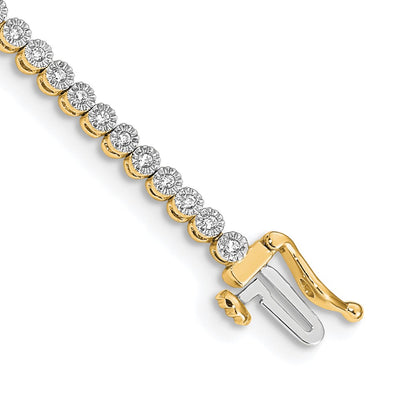 14K Complete 1/2 carat Diamond Illusion Setting Tennis Bracelet