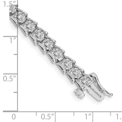 14K White Gold Complete 5/8 carat Diamond Illusion Setting Tennis Bracelet