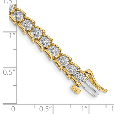 14K Complete 5/8 carat Diamond Illusion Setting Tennis Bracelet